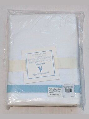 NWT Pottery Barn Kids PBK White Harper Sabrina Basket Liners XL WHITE WITH BLUE
